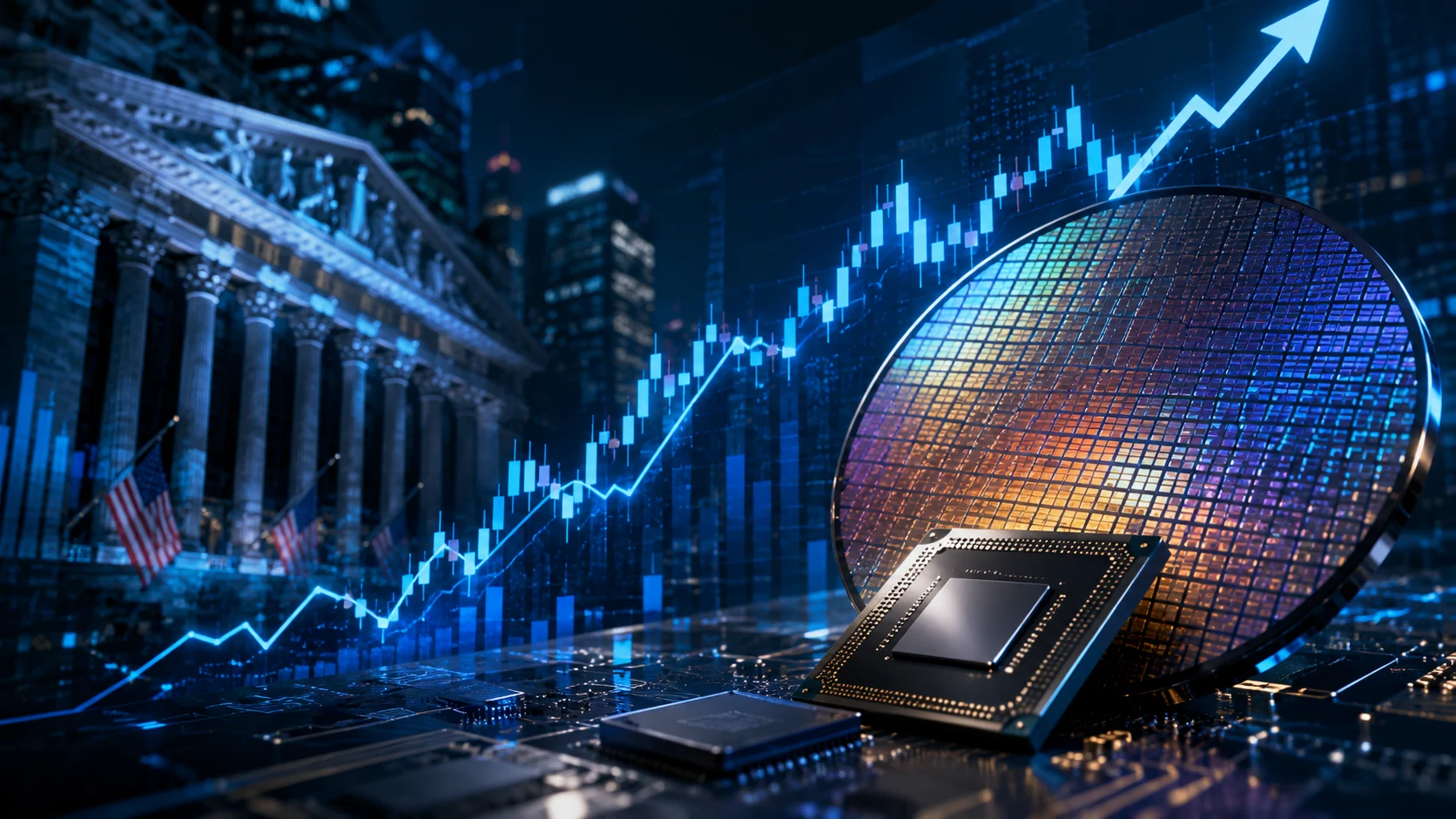 S&P 500 Near Record as Chip Stocks Rally