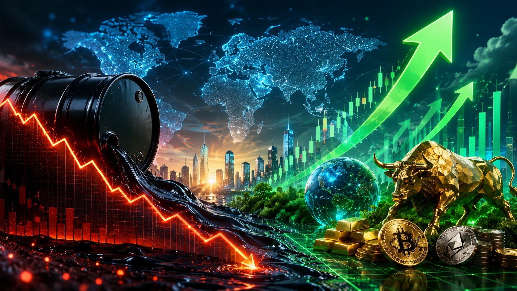 Oil Slide Puts Global Markets Back in Risk Mode